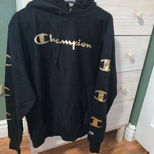 Black and Gold Champion Hoodie